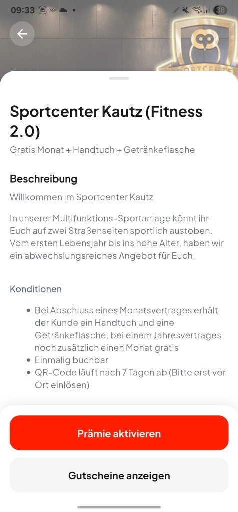 Deal-Detail im Restaurant: 2 für 1 Whopper Menü mit Jetzt-einlösen-Button